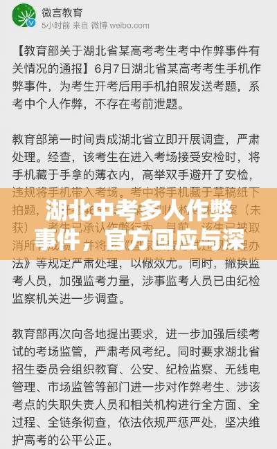 湖北中考多人作弊事件，官方回应与深入剖析